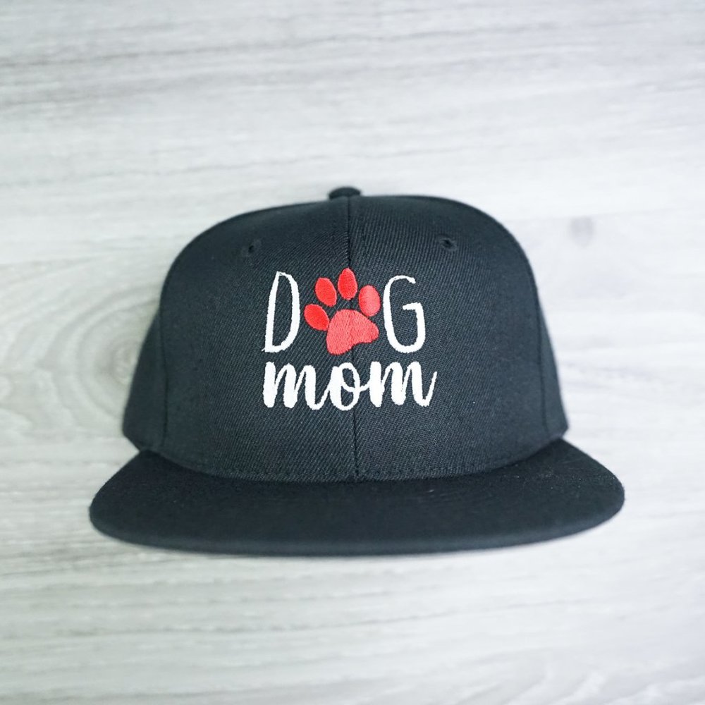 Dog Mom Black Snapback